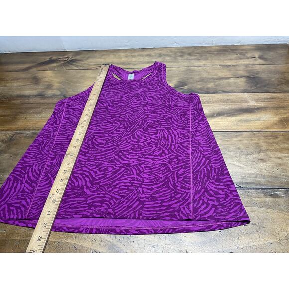 Athleta Racer Bank Tank Athletic Top Purple Pink Animal Print Size Small - Picture 5 of 10